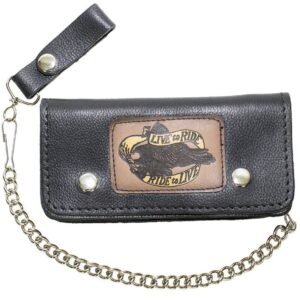 Live To Ride - Leather Motorcycle Chain Wallet - WALLET2-DL