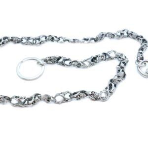 34" - Wallet Chain - Small Skulls - Key Chain Leash - WC-7017-DS