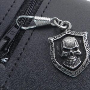 Zipper Pull - Skull Pendant - Distressed Pewter - Biker Accessories - Z-SKXL-DS