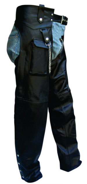 Leather Motorcycle Chaps - Men's - Cargo Pocket - AL2408-AL