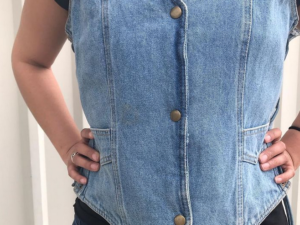 Denim Vest - Women's - Blue - Side Laces - Gun Pockets - AL2980-AL