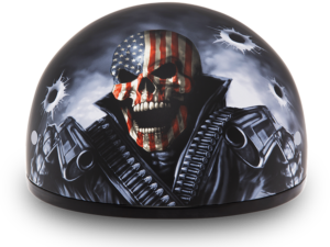 DOT Motorcycle Helmet - Skull - Come Get 'Em - Shorty - D6-CG-DH