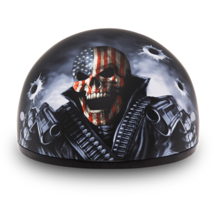 DOT Motorcycle Helmet - Skull - Come Get 'Em - Shorty - D6-CG-DH