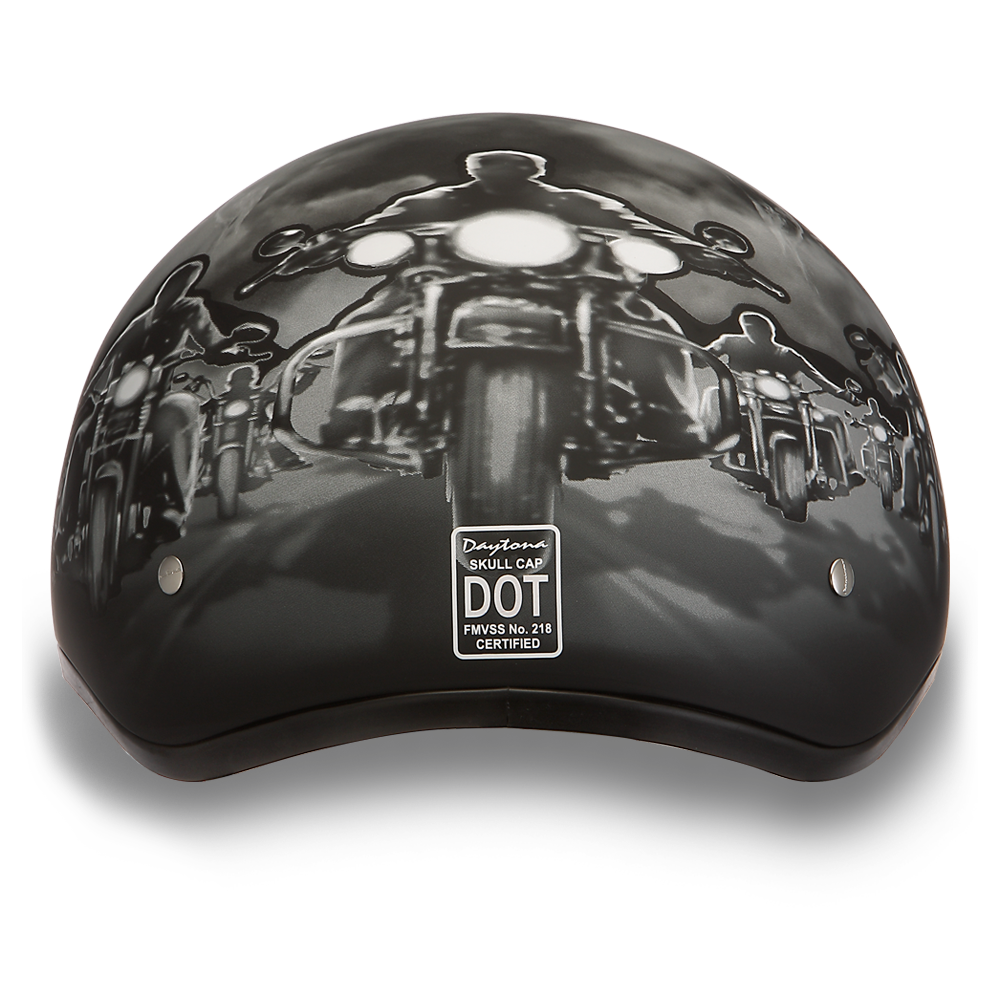 DOT Motorcycle Helmet - Skull - Smoking Guns - Shorty - D6-G-DH - Image 5