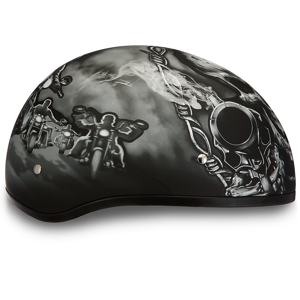 DOT Motorcycle Helmet - Skull - Smoking Guns - Shorty - D6-G-DH - Image 6
