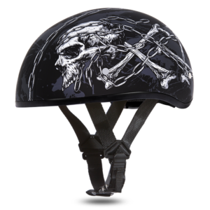 DOT Motorcycle Helmet - Skull - Chains - Shorty - D6-SC-DH