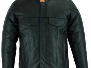 Leather Shirt - Men's - Full Cut - Up To Size 5XL - Concealed Carry Pockets - DS788-DS