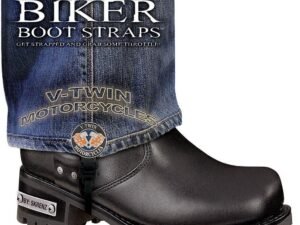 Pair of Biker Boot Straps - 6 Inch - V-Twin - Motorcycle - BBS-VT6-DS