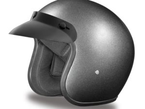 DOT Motorcycle Helmet - Gun Metal Metallic - Open Face - 3/4 - DC1-GM-DH