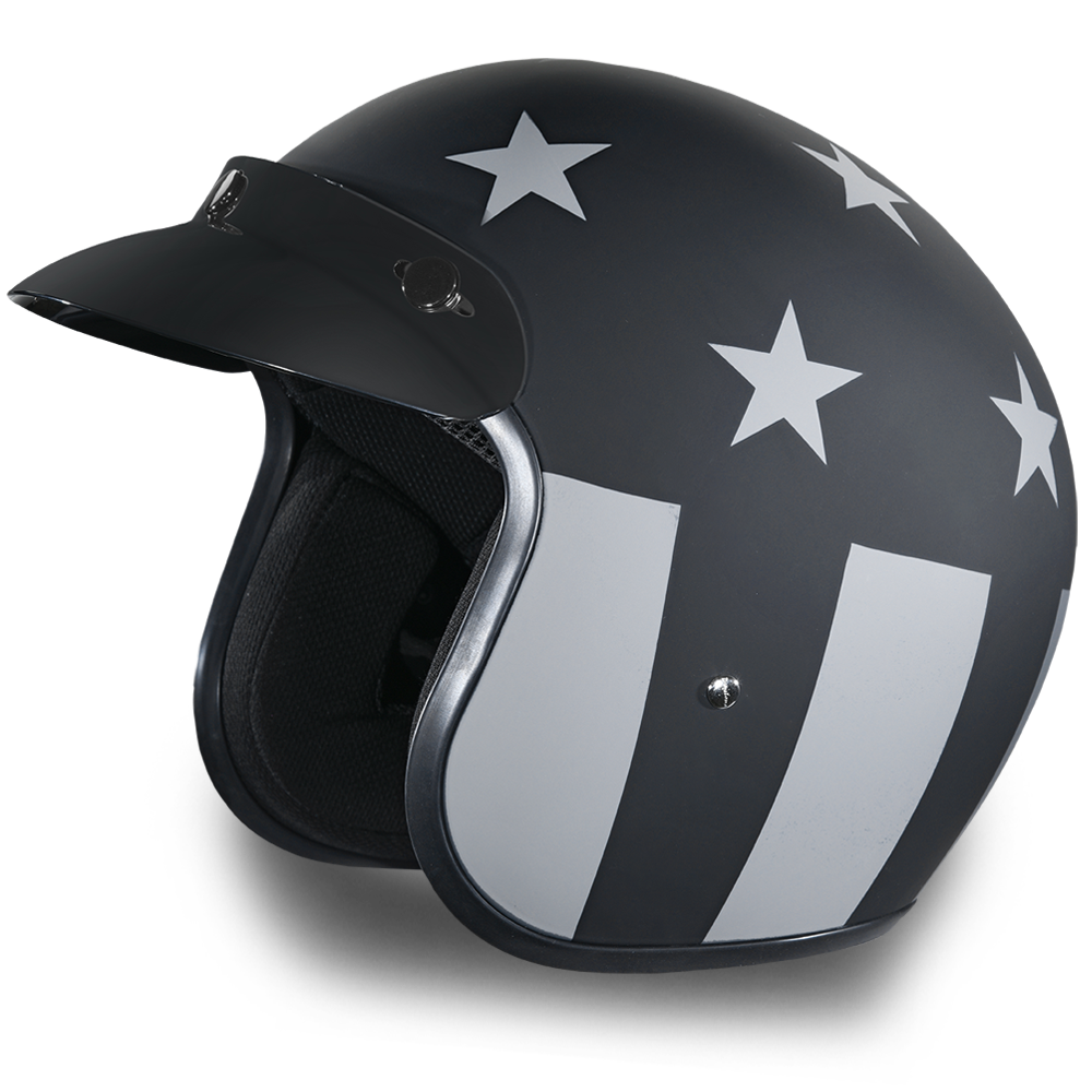 DOT Motorcycle Helmet - Captain America Stealth - Open Face - DC6-CAS-DH