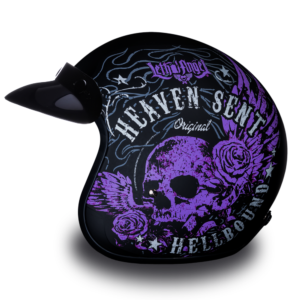 DOT Motorcycle Helmet - Purple Heaven Sent - Open Face - 3/4 - DC6-HS-DH