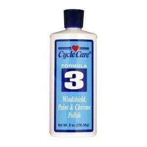 Cycle Care - Formula 3 - Windshield Paint Chrome Polish - 8 oz - Motorcycle Detailing - 03008-DS