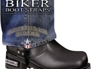 Pair of Biker Boot Straps - 6 Inch - American Biker - Motorcycle - BBS-AB6-DS