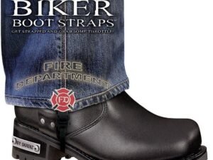 Pair of Biker Boot Straps - 6 Inch - Fire Department - Motorcycle - BBS-FD6-DS