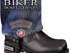 Pair of Biker Boot Straps - 6 Inch - Marine Corps - Motorcycle - BBS-MR6-DS