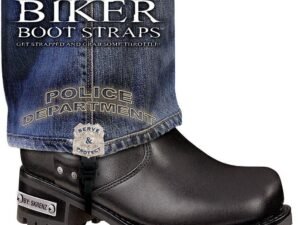 Pair of Biker Boot Straps - 6 Inch - Police Department - Motorcycle - BBS-PD6-DS