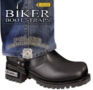 Pair of Biker Boot Straps - 6 Inch - Police Department - Motorcycle - BBS-PD6-DS
