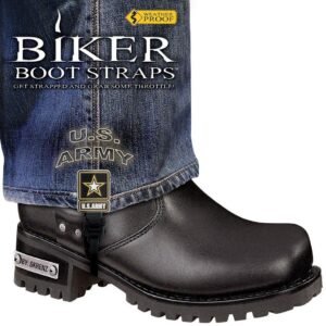 Pair of Biker Boot Straps - 6 Inch - US Army - Motorcycle - BBS-UA6-DS