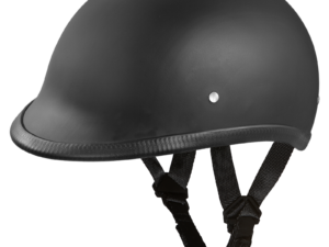 DOT Motorcycle Helmet - Dull Black - Jockey Hawk Polo - H1-B-DH