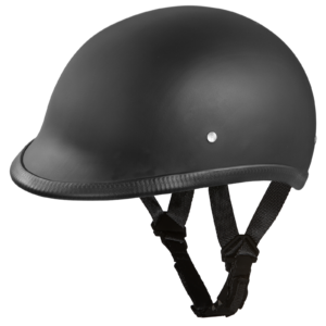 DOT Motorcycle Helmet - Dull Black - Jockey Hawk Polo - H1-B-DH
