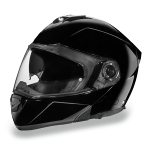 DOT Motorcycle Helmet - Modular - High Gloss Black - Full Face - MG1-A-DH
