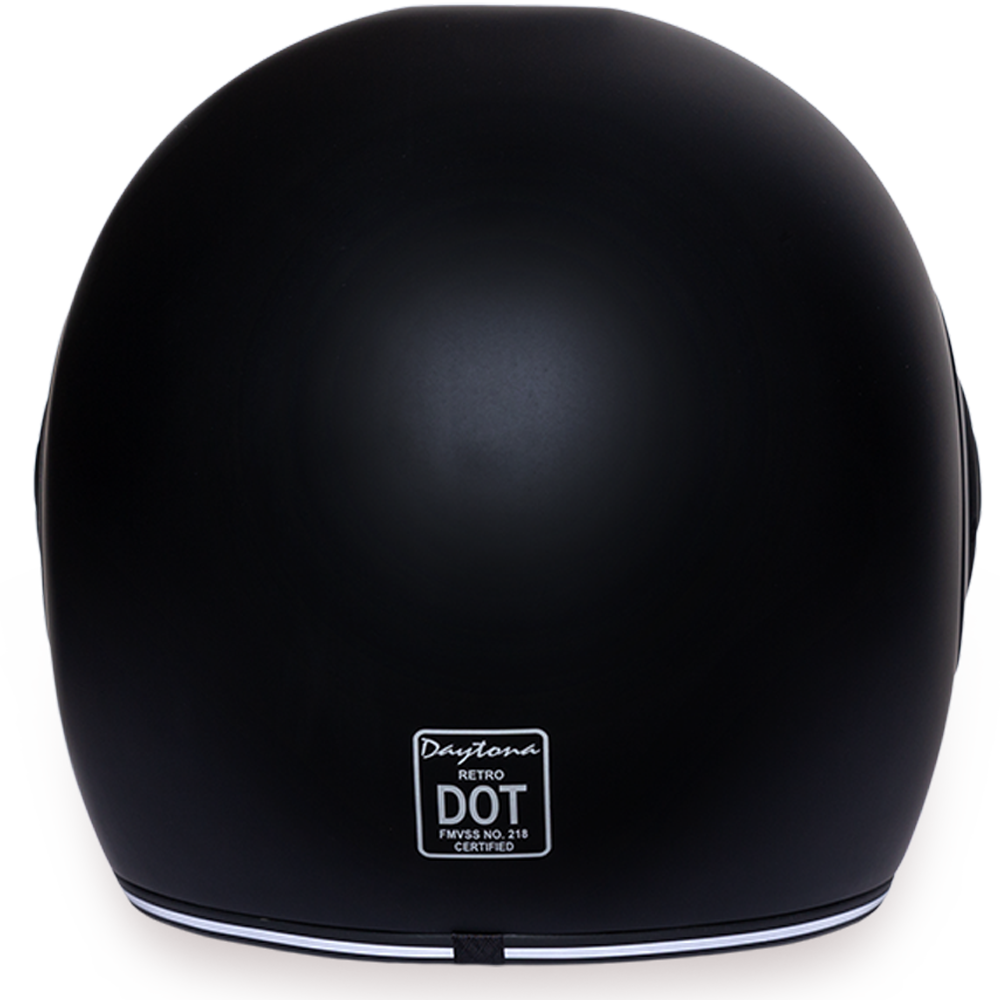 DOT Motorcycle Helmet - Retro Dull Black - Full Face - R1-B-DH - Image 3