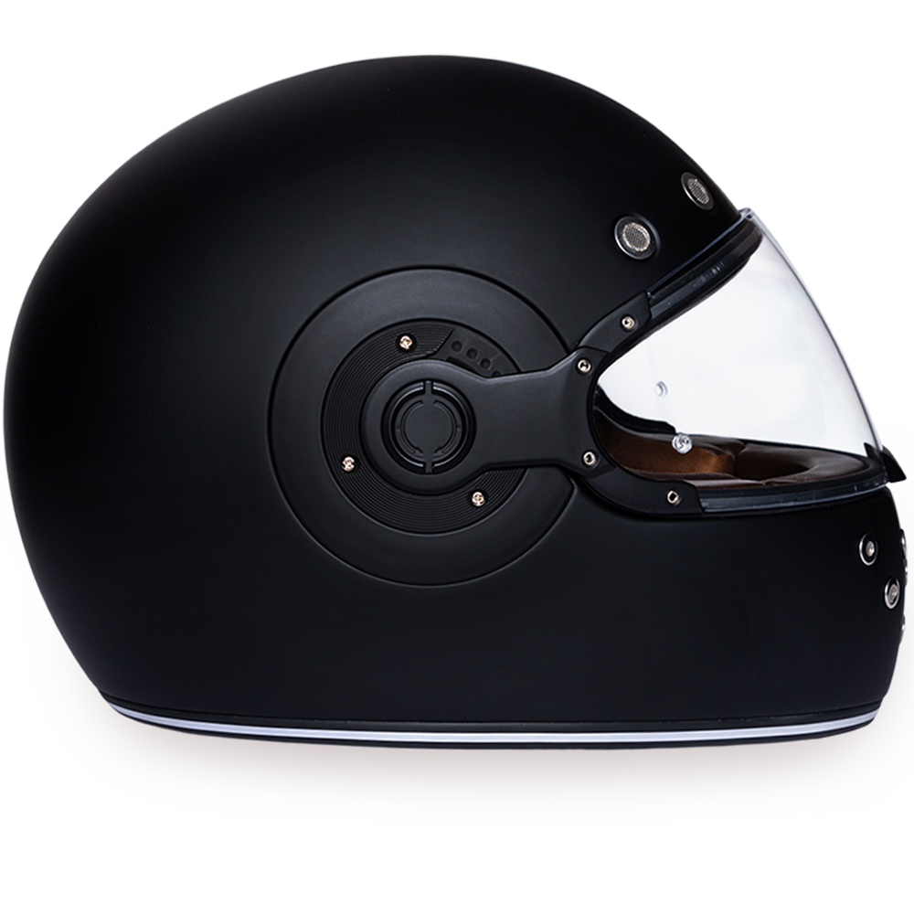 DOT Motorcycle Helmet - Retro Dull Black - Full Face - R1-B-DH - Image 5