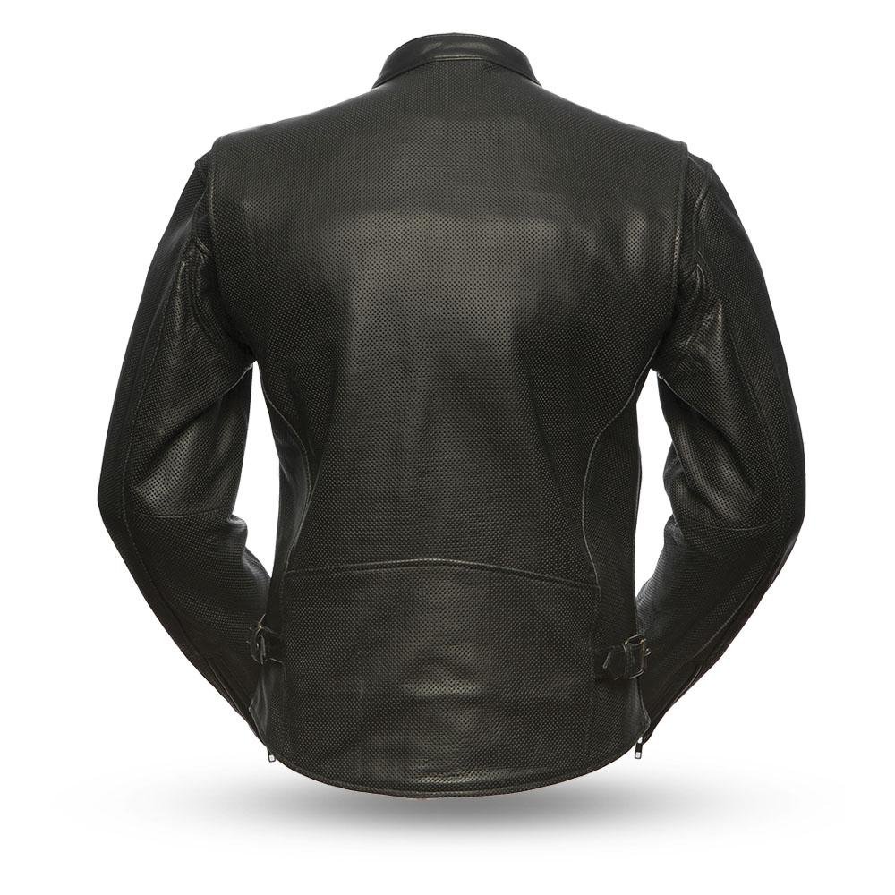 Leather Motorcycle Jacket - Men's - Perforated - Turbine - FIM213CNP-FM