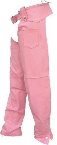 Ladies Hip Hugger Pink Leather Motorcycle Chaps - SKU AL2421-PINK-AL