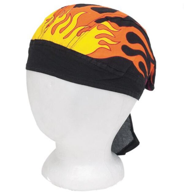 12 Flames Cotton Skull Caps - Pack of 12 - Dozen - Durag - AC256-DL