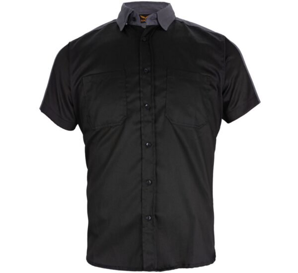 Motorcycle Mechanic Shirt - Men's - Black and Gray - Up To Size 4XL - MECS-BLK-GREY-DL