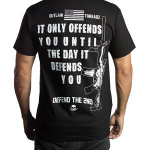 Men's Biker T-shirt - Defend The 2nd - Offends Till Defends- Skull Motorcycle - MT155-DS