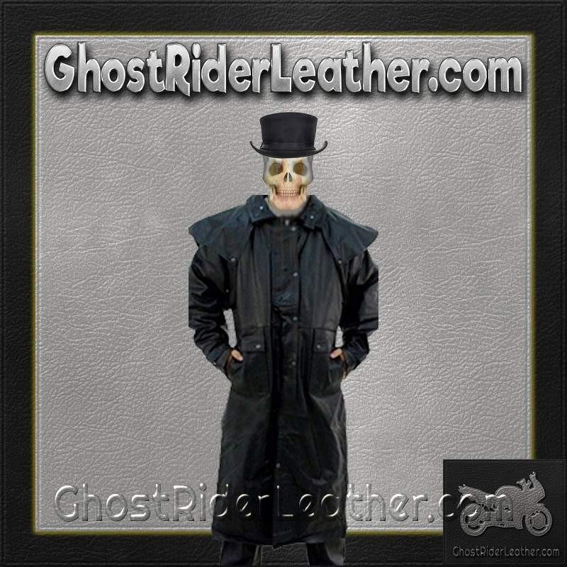 Leather Duster - Men's - Western Long Coat - Tough Rugged Style - AL2603-AL