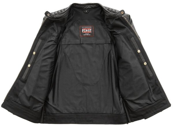 Leather and Twill Motorcycle Jacket - Men's - Up To Size 5XL - Biker Jacket - Daredevil- FIM260TW-FM