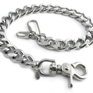 16" Wallet Chain - Key Leash- Monster Leash - Big Chrome Plated Chain - NC33-16-DS