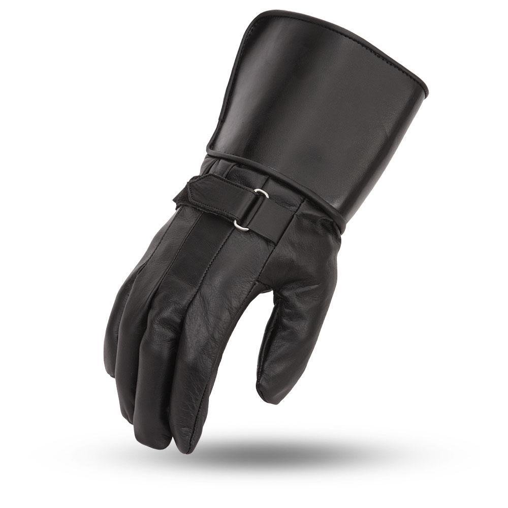 Men's Mid-Weight Lined Gauntlet Leather Motorcycle Gloves - SKU FI150GL-FM