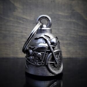 Motorcycle Live To Ride - Pewter - Motorcycle Gremlin Bell - Made In USA - SKU BB33-DS