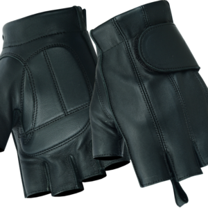 Men's Premium Fingerless Tough Deer Skin Leather Biker Gloves - SKU DS96-DS