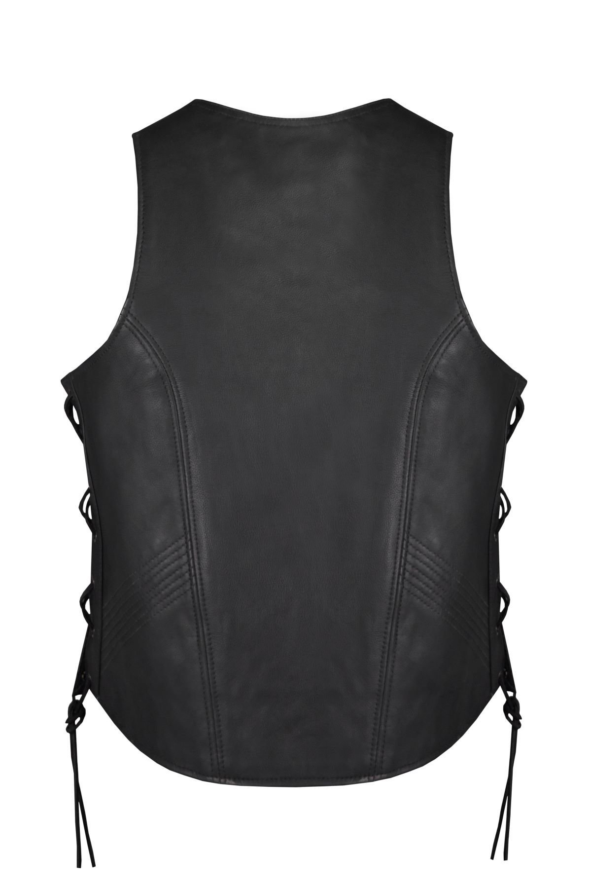 Leather Vest - Women's - Concealed Gun Pockets - Zipper - LV8545-88-DL
