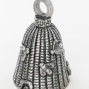 Bee Skep - Pewter - Motorcycle Guardian Bell - Made In USA - SKU GB-BEE-SKEP-DS