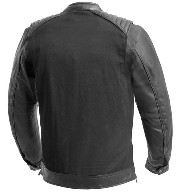 Leather and Twill Motorcycle Jacket - Men's - Up To Size 5XL - Biker Jacket - Daredevil- FIM260TW-FM