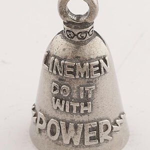 Linemen Do It With Power - Pewter - Motorcycle Guardian Bell® - Made In USA - SKU GB-LINEMAN-DS