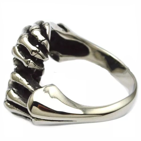 Skull Fingers Biker Ring - Stainless Steel - Biker Jewelry - Biker Ring - R3002-DS