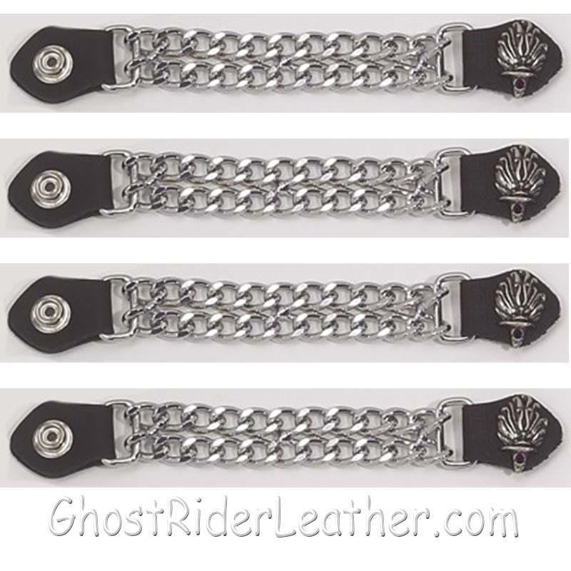 Set of Four Liberty Torch Vest Extenders with Chrome Chain - AC1074-DL