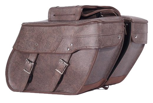 Saddlebags - Brown PVC - Zip Off - Lock - SD4082-BROWN-PV-DL