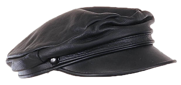 Biker Leather Cap - One Size Fits Most - SKU AC003-DL