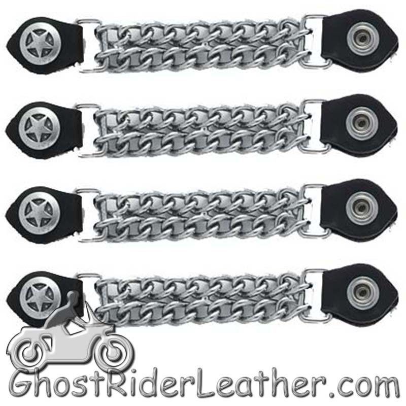 Set of Four Police Star Vest Extenders with Chrome Chain - AC1063-DL