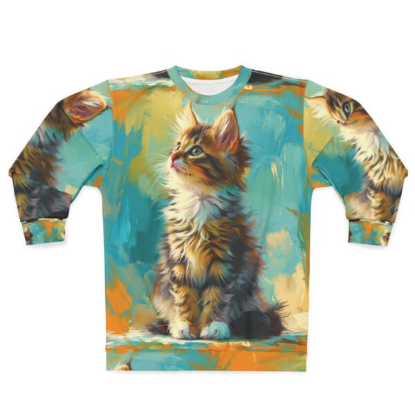 Cat Oil Painting Design - Multi-Colored - Unisex Sweatshirt (AOP)