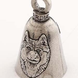 Husky Dog - Pewter - Motorcycle Guardian Bell® - Made In USA - SKU GB-HUSKY-DOG-DS