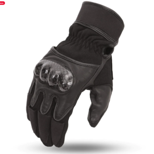 Leather and Textile Motorcycle Gloves - Men's - Hard Knuckles - Hurricane - FR109GL-FM